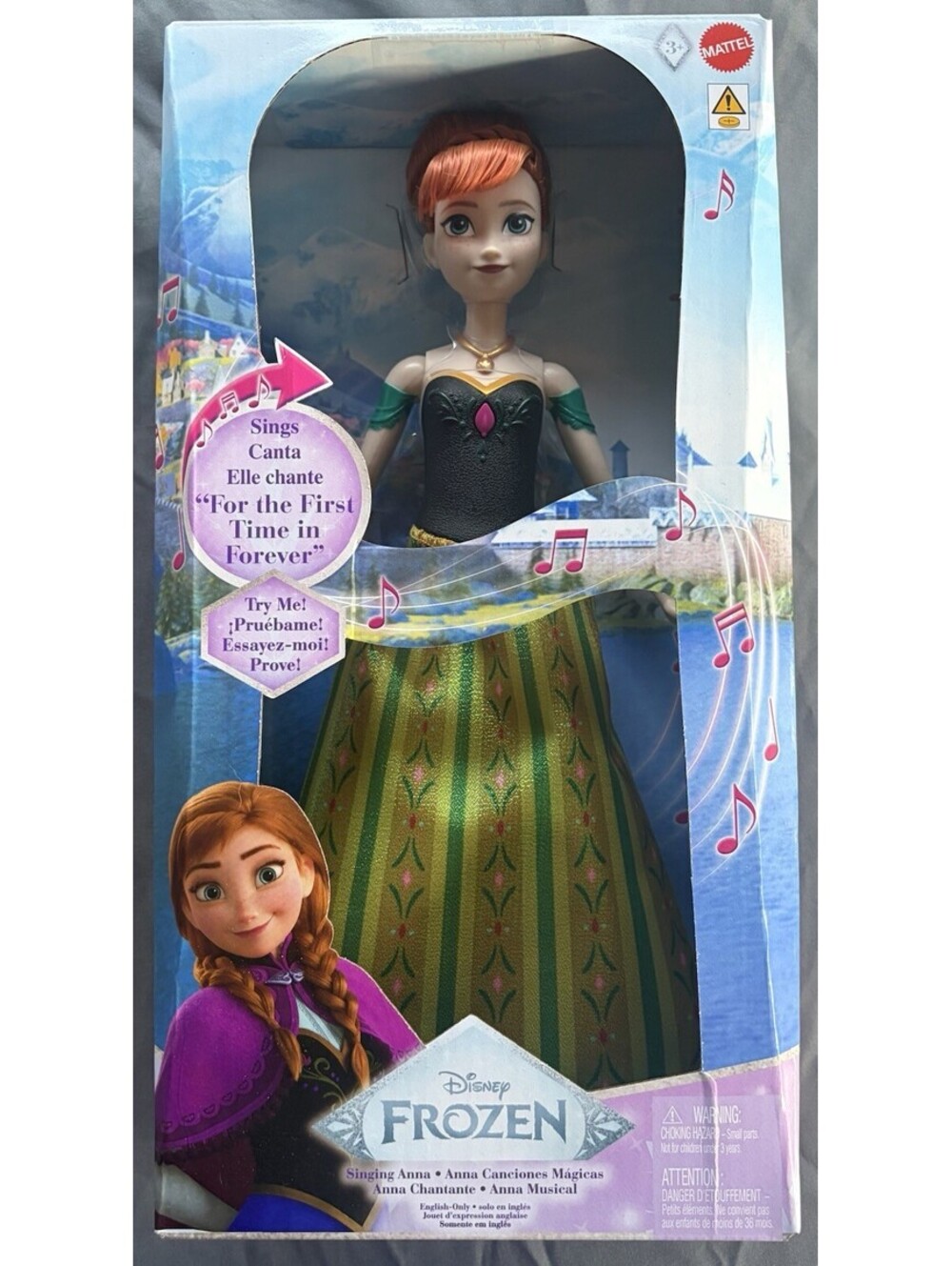 Mattel Disney Frozen Anna Doll singing "For the First Time In Forever"